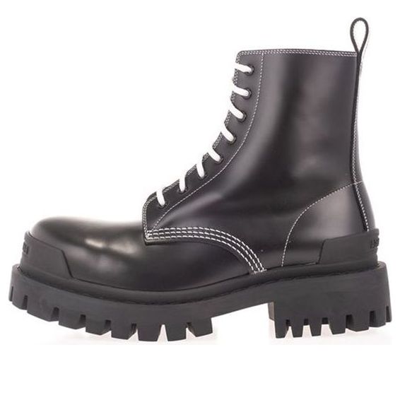 (WMNS) Balenciaga Strike Lace Up Boots 'Black' 590974WA9641070