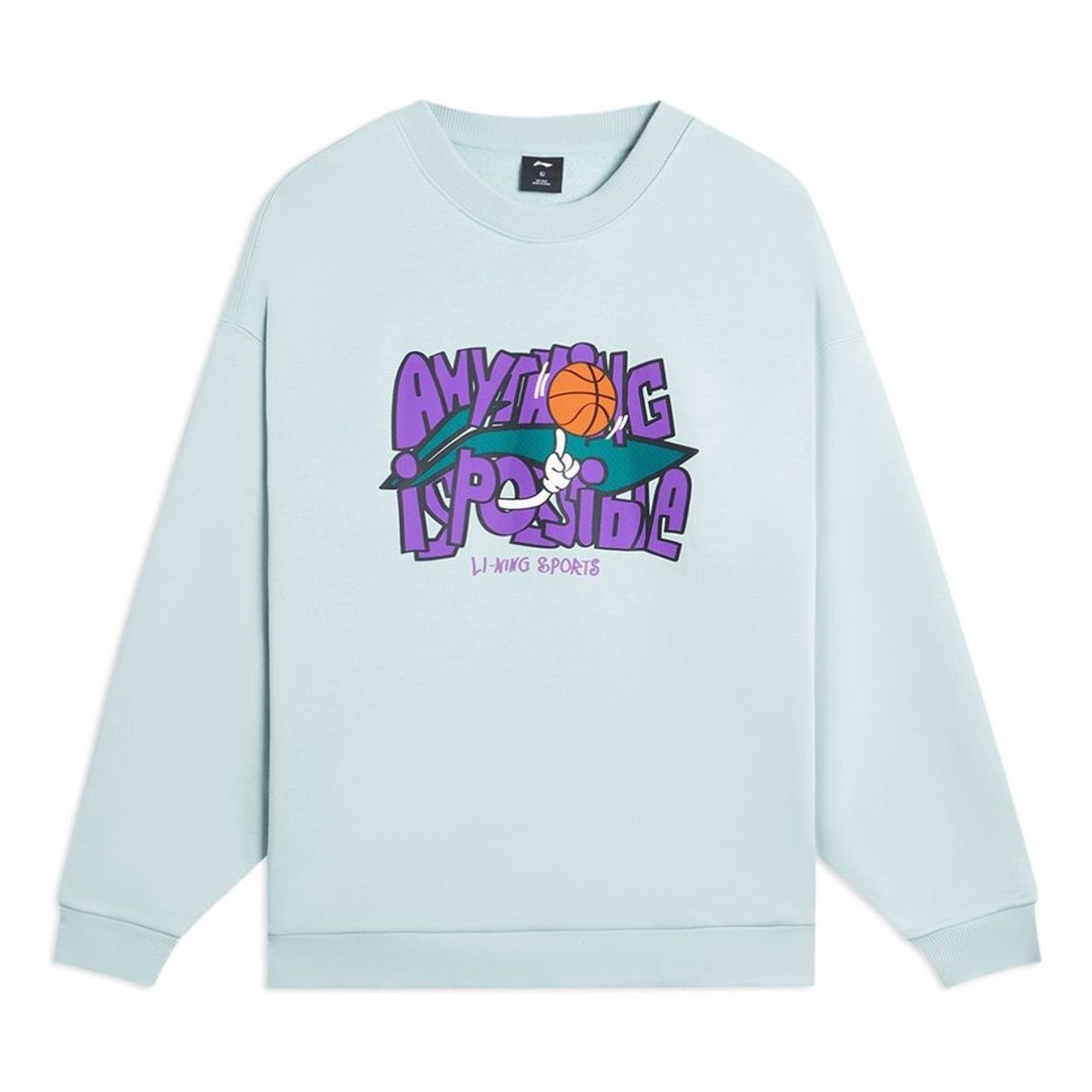 Li-Ning Hoops Graphic Sweatshirt 'Light Blue' AWDSG95-4