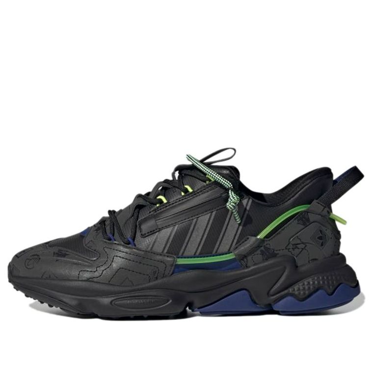 adidas originals Ozweego Zip Cozy Wear-Resistant Running Shoes Obsidian Black Unisex GW5823