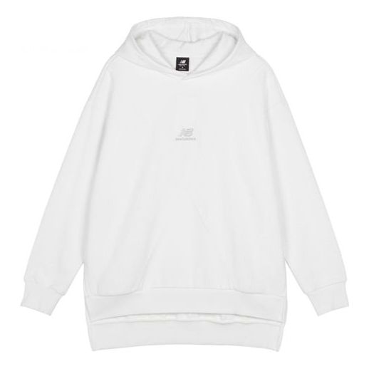 (WMNS) New Balance Logo Print Sportswear Hoodie 'White' WT11541-SST