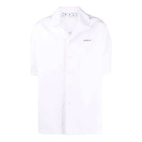 Off-White FW21 Lgo Short Sleeve Shirt Loose Fit White OMGA196F21FAB0040184