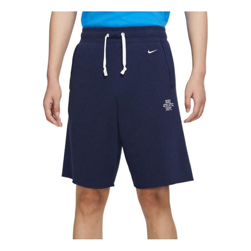 Men's Nike Logo Printing Casual Loose Shorts Navy Blue FD0307-410