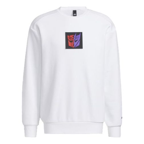 adidas x Transformers Crossover Limited Pattern Printing Round Neck Pullover Long Sleeves White HM7450