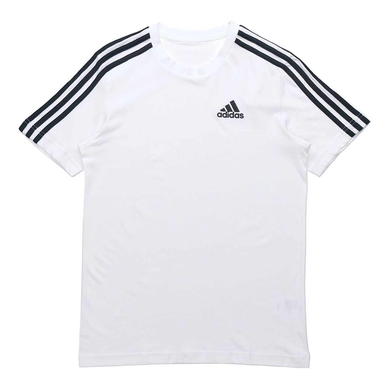 adidas M 3s Sj T Sports Training Stripe Round Neck Short Sleeve White GL3733
