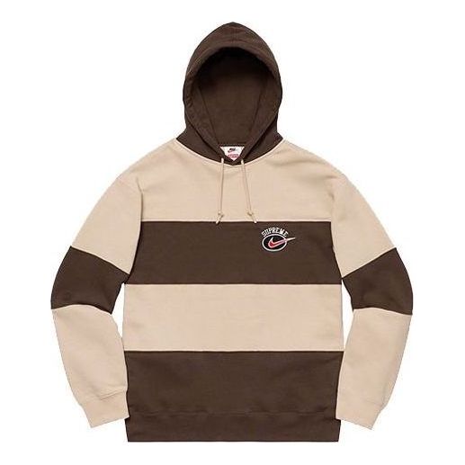 Supreme x Nike Stripe Hooded Sweatshirt 'Brown Tan' SUP-SS19-10153