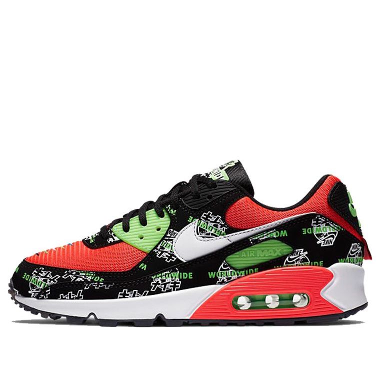 (WMNS) Nike Air Max 90 SE WW 'Black White Red' DA1342-013