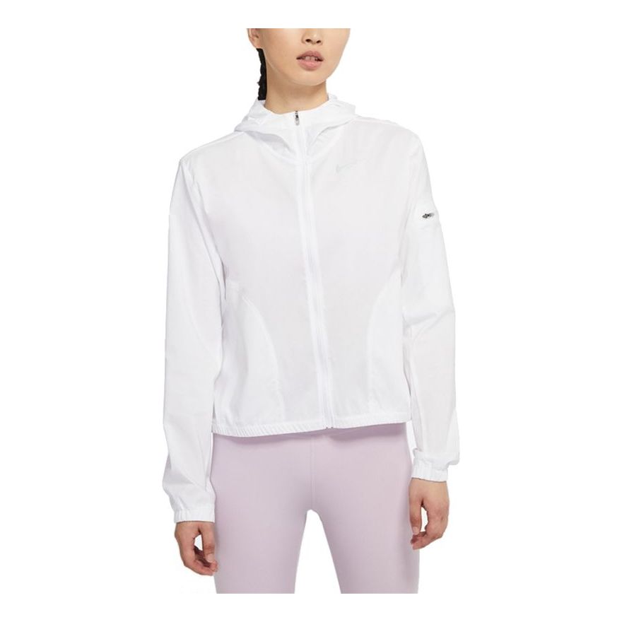 (WMNS) Nike Small Label Solid Color Hooded Jacket White DH1991-100