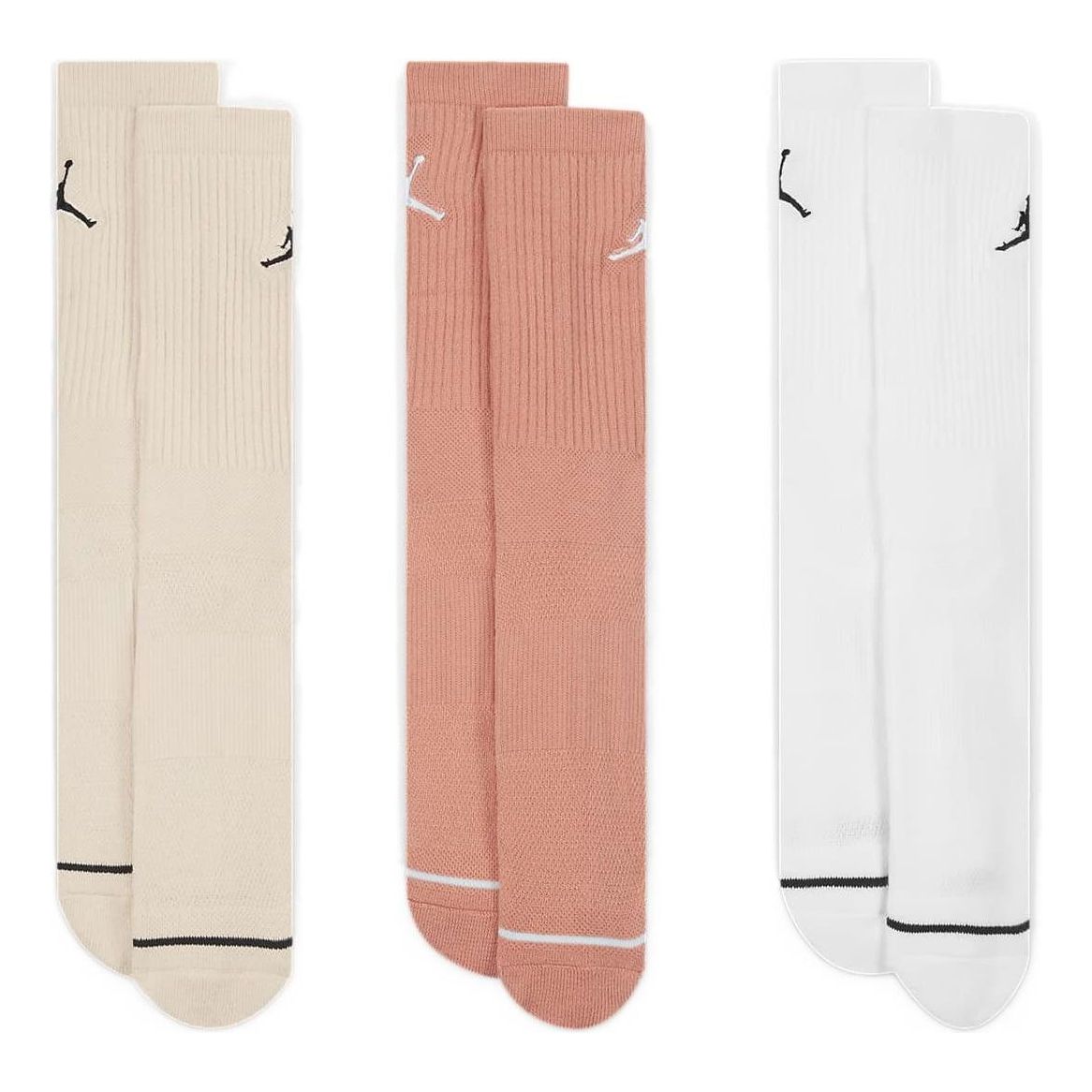 Air Jordan Everyday Max Crew Basketball Socks 'Pink White Beige' SX5545-918