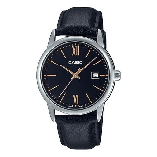 Men's CASIO DRESS Series Minimalistic Small Business Casual Watch Mens Black Analog MTP-V002L-1B3