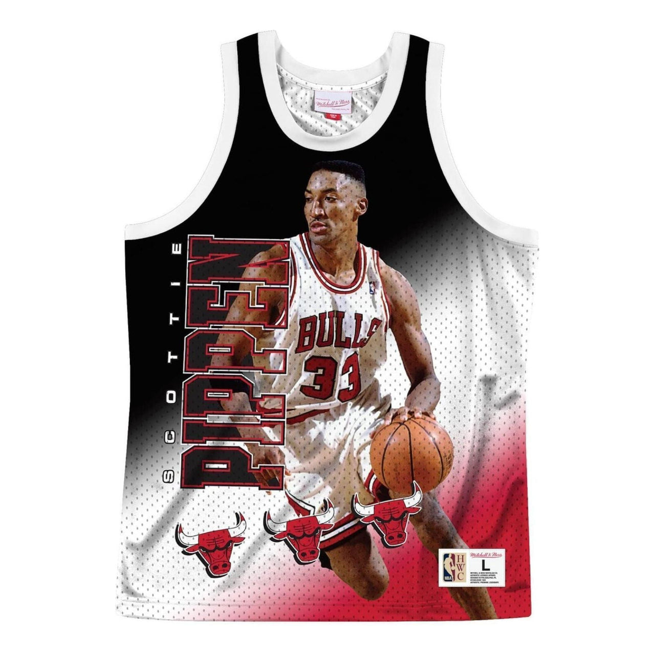 Mitchell & Ness x NBA Chicago Bulls Behind The Back Jersey 'Scottie Pippen 33' MSTKMI19002-CBUWHITSPI