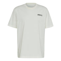Men's adidas originals ' Outdoor Logo Printing Short Sleeve Jade White T-Shirt HK5011