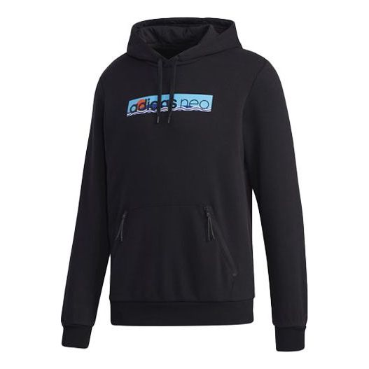 Men's adidas neo Fav Ss Hd Casual Sports Printing Pullover Black GM2332