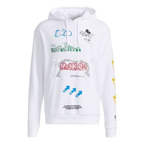 adidas originals Fangtastic Series Disney Mickey Printing Pullover White H09182