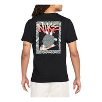 Nike Sportswear Back Alphabet Abstract Pattern Round Neck Short Sleeve Black DQ1408-010