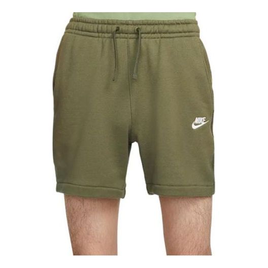 Nike Solid Color Minimalistic french terry Casual Shorts Olive Green DQ4596-222