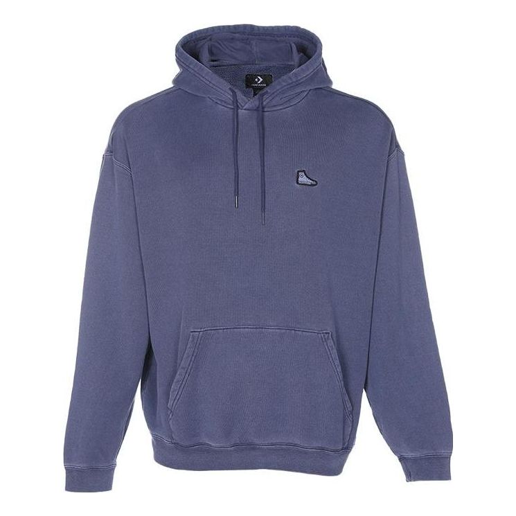 Converse Loose Fit Sneaker Patch Hoodie 'Blue' 10025537-A06