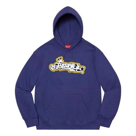 Supreme Handstyle Hooded Sweatshirt 'Purple White' SUP-SS21-659