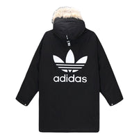 adidas originals Down Fur Parka Casual Sports Stay Warm hooded down Jacket Black GE1316