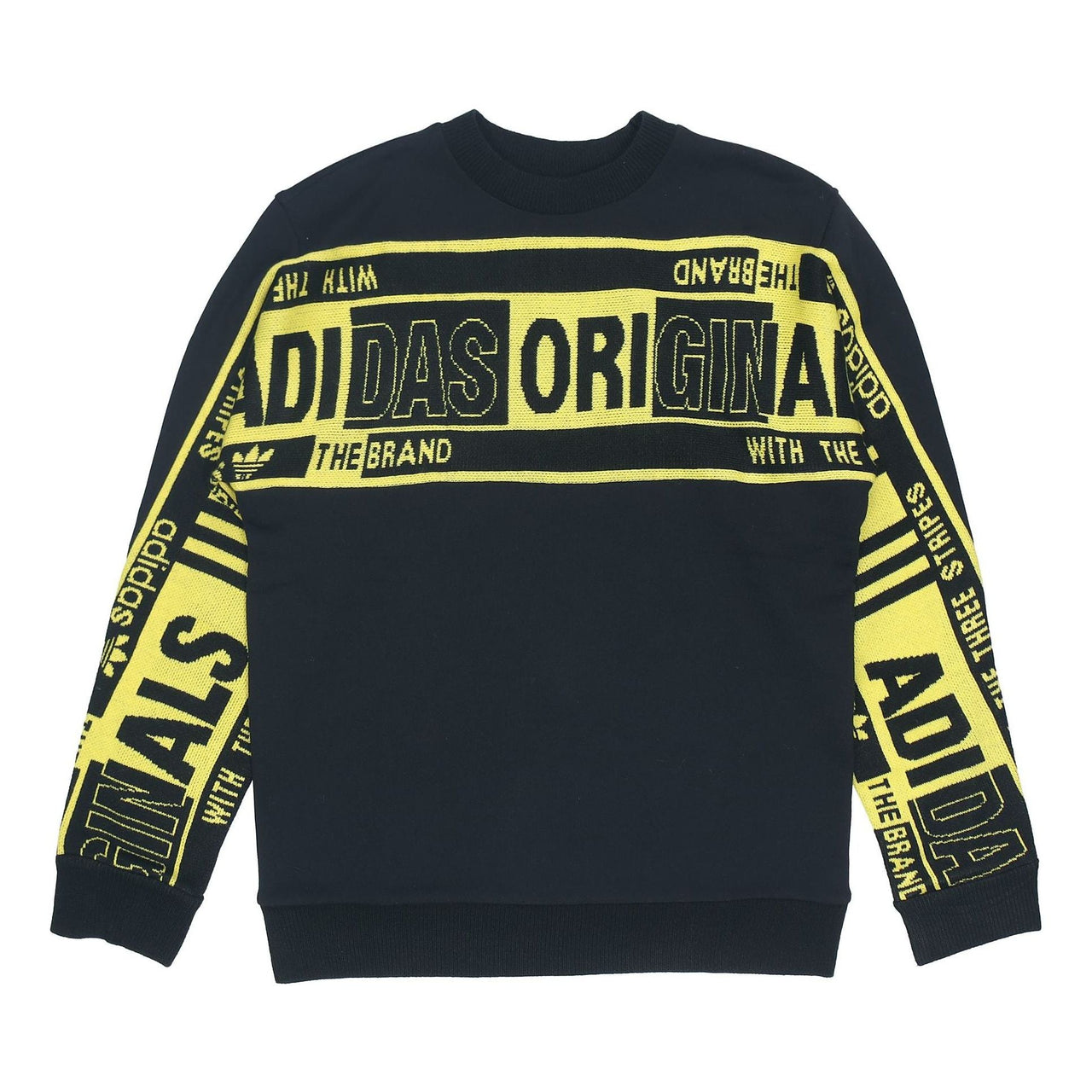 adidas originals Real Scarf Crew Casual Sports Round Neck Pullover Black ED9357