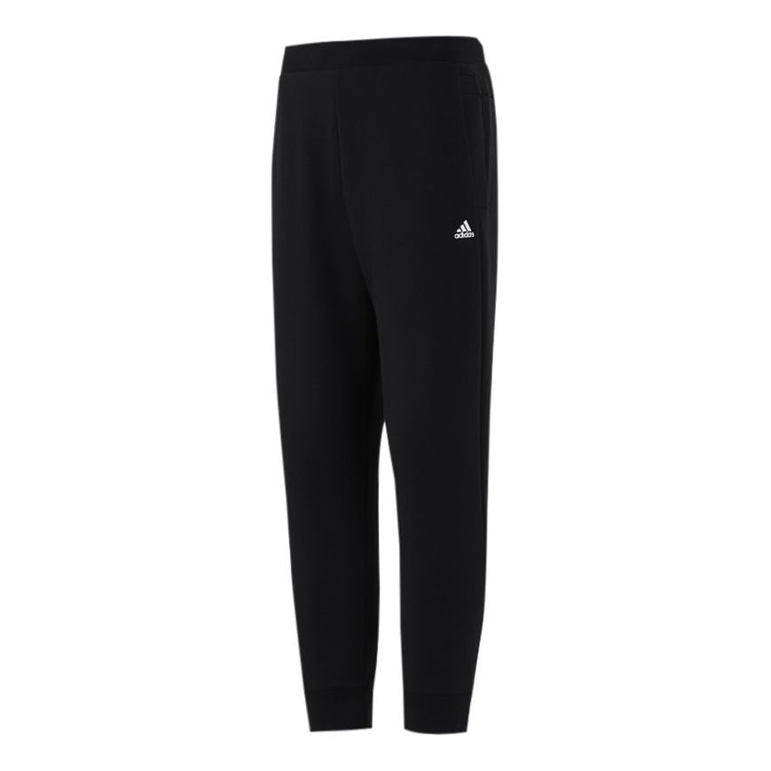 Men's adidas Solid Color Small Logo Sports Stylish Long Pants/Trousers Black H39255