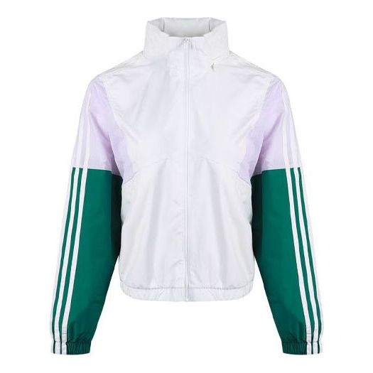 (WMNS) adidas neo SS Track Top Jacket 'White Green' GJ5353