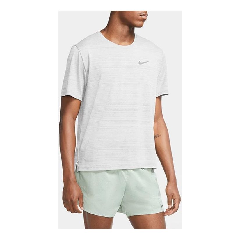 Nike DRI-FIT MILER Running Short Sleeve White CU5993-100