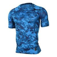 Men's Nike Camouflage Logo Slim Fit Sports Short Sleeve Blue T-Shirt 828177-457