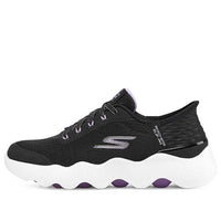 (WMNS) Skechers GO WALK Massage Fit 'Black Lavender' 124916-BKLV