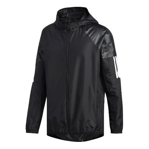 adidas M Wind Fz Jkt Training Sports Hooded Jacket Black DU1961
