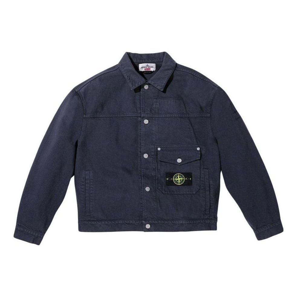 Supreme x STONE ISLAND FW23 Week10 Denim Trucker Jacket Logo 'Black' SUP-FW23-170