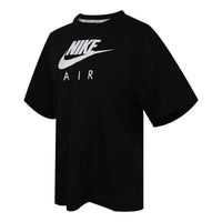 (WMNS) Nike Air Alphabet Logo Printing Sports Short Sleeve Black CJ3106-010