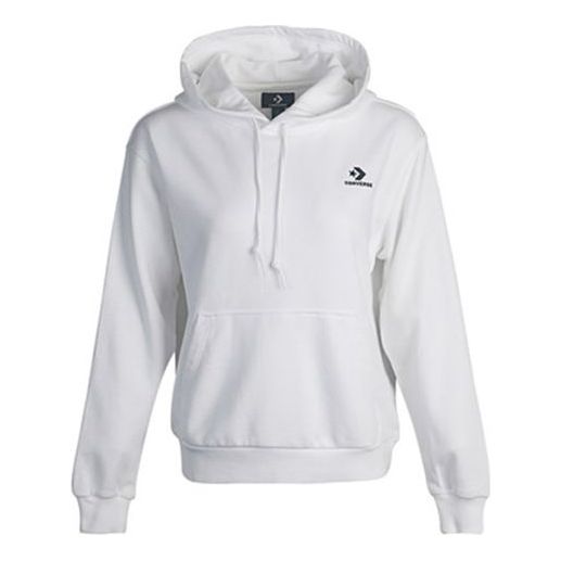 (WMNS) Converse Small logo Long-sleeve Hooded Sweater White 10019442-A12