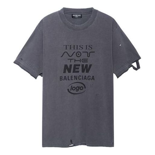 Balenciaga 'This Is Not' Logo T-shirt 'Grey' 661705TKVD91069