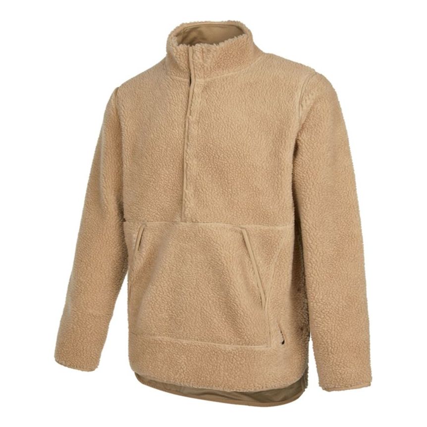 Men's Nike Lamb's Wool Stay Warm Half Zipper Solid Color Khaki DD2183-247