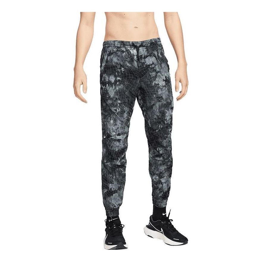 Men's Nike Packable Full Print Logo Plaid Casual Bundle Feet Sports Pants/Trousers/Joggers Black DB0869-060