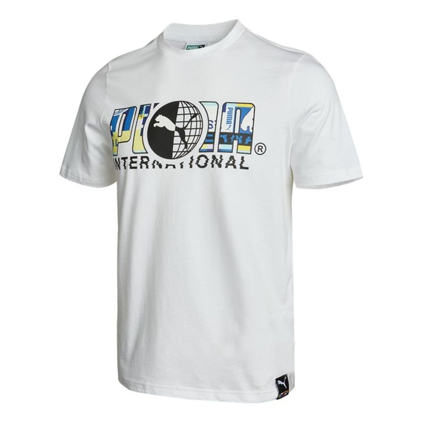 PUMA Casual Sports Printing Round Neck Short Sleeve White 532274-52