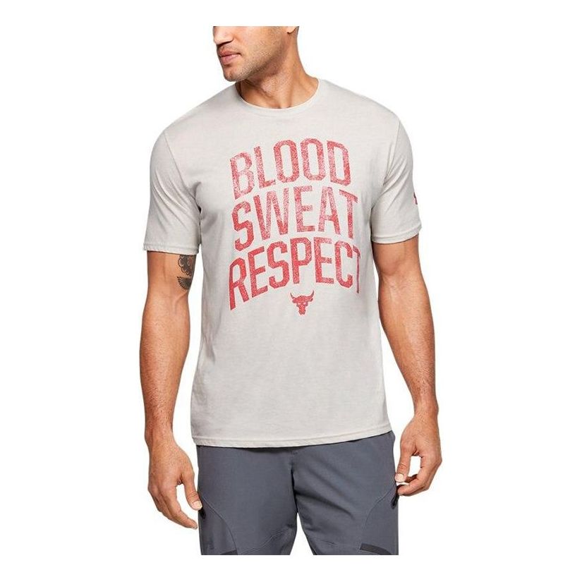 Under Armour Unisex Project Rock Bsr Round-neck Tee White 1351583-110