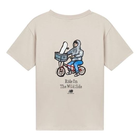 New Balance Graphic Print Tee 'Beige Blue' AMT12343-GOK