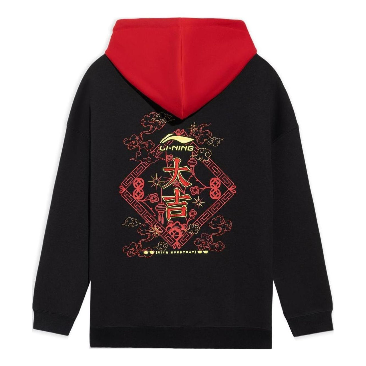 Li-Ning Chinese New Year Graphic Hoodie 'Black Red' AWDS369-2