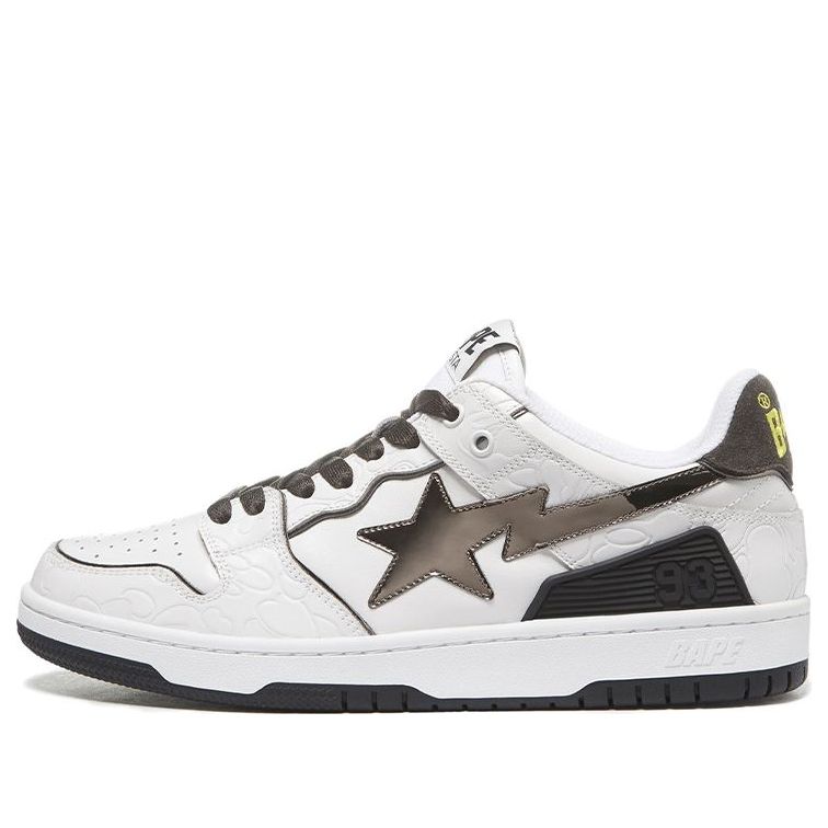 A BATHING APE Sk8 Sta White Black 1H80-191-020