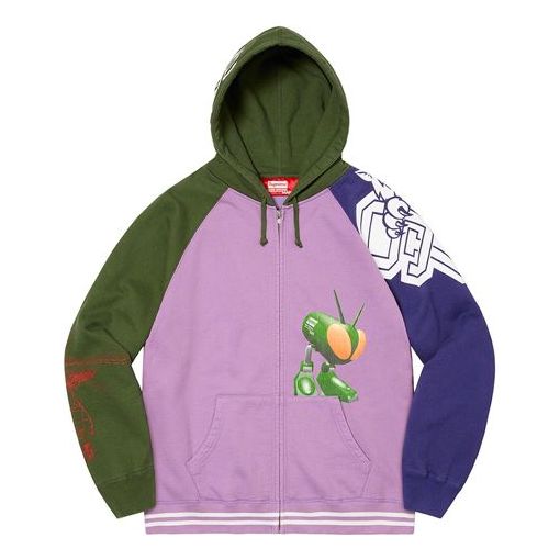 Supreme x JUNYA WATANABE COMME des GARONS MAN Zip Up Hooded Sweatshirt 'Pink Green Navy' SUP-FW21-285