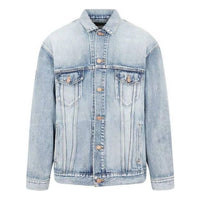 Balenciaga BB Sprayed Denim Jacket Large Fit 'Light Blue Yellow' 678354TDW143341