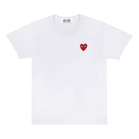 (WMNS) COMME des GARCONS PLAY CDG Play Chest Logo Tee 'White Red' AZ-T107-051-2
