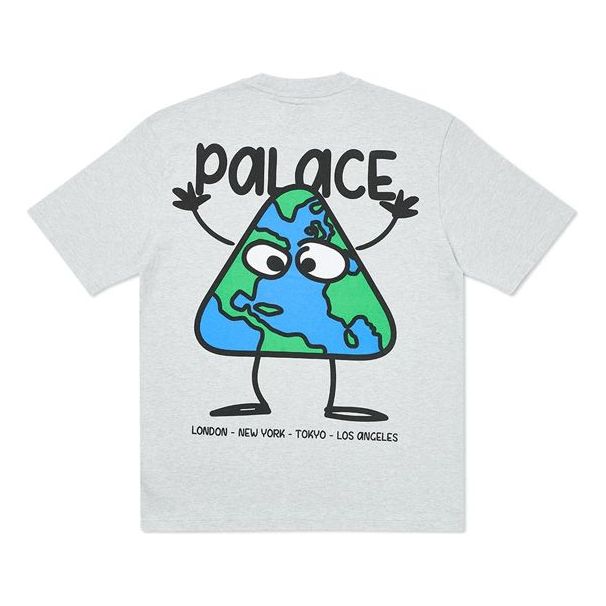PALACE Globlerone Pattern Printing Short Sleeve Unisex Gray PAL-SS20-59