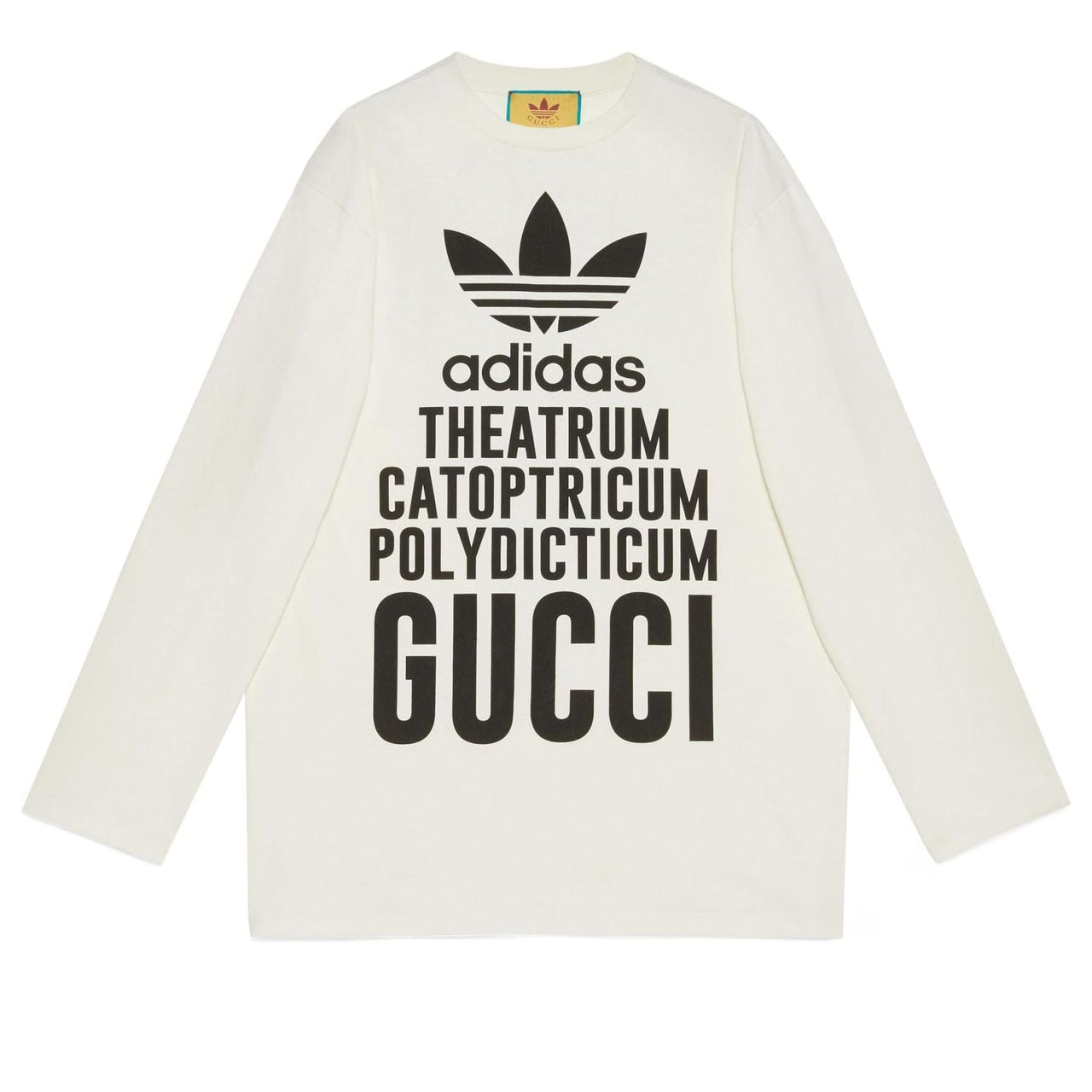 (WMNS) Gucci x adidas Oversized Cotton Jersey Long Sleeve T-Shirt 'White' 721393-XJEXL-9095