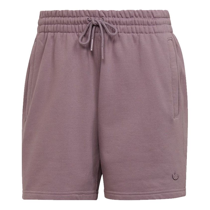 Men's adidas originals C Short Ft Solid Color Lacing Sports Shorts Light Purple HF6368