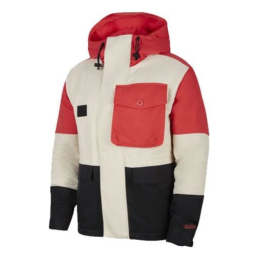 Nike Lebron Premium Utility Multiple Pockets Windproof Hooded Padded Jacket Beige Creamy DA6714-604