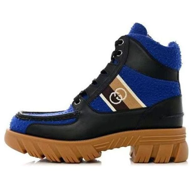(WMNS) Gucci x North Face Romance Ankle High Boots 'Royal Blue Black' 681798-2JW20-4596