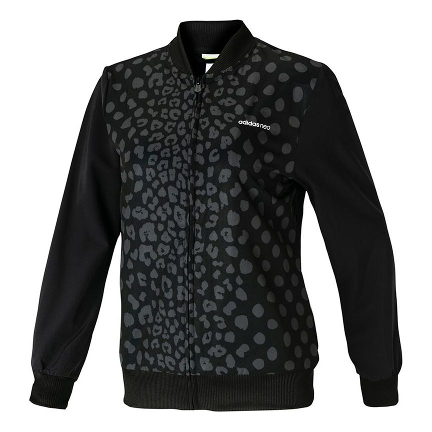 (WMNS) adidas neo Printing Running Sports Jacket Black CF9803