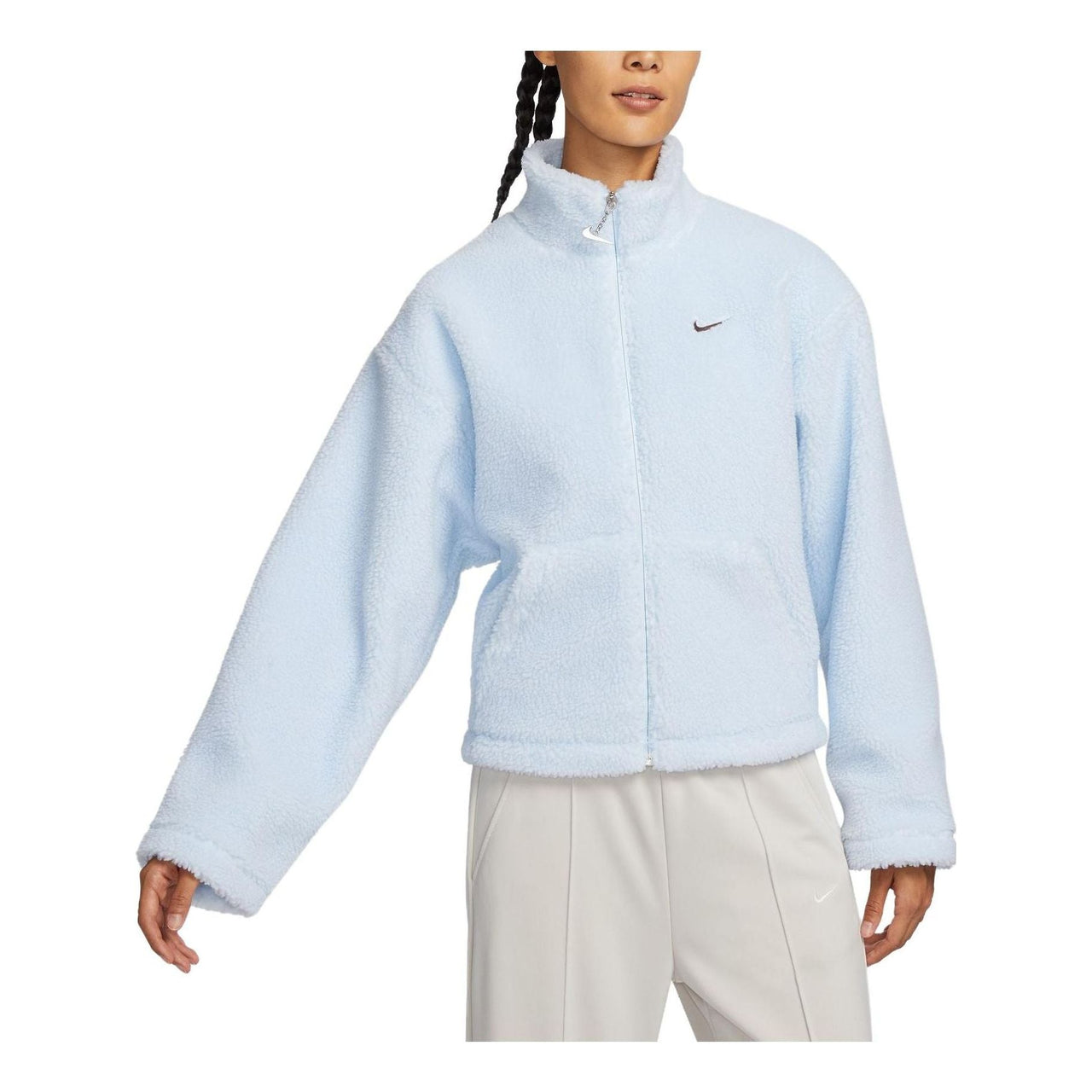 (WMNS) Nike Sportswear faux sherpa jacket 'Blue' FV4009-423